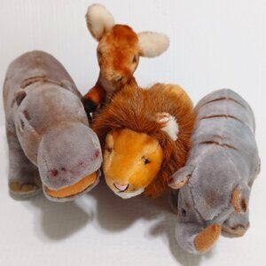 Vintage Mary Meyer Stuffed Animal Kangaroo Lion Hippo Rhino Vermont Toys